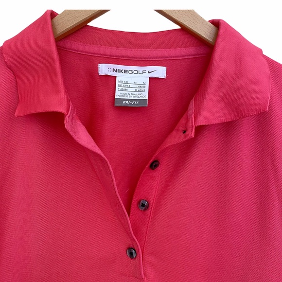 NIKE Golf Dri-Fit Polo Pink 8-10 Medium - Picture 1 of 6